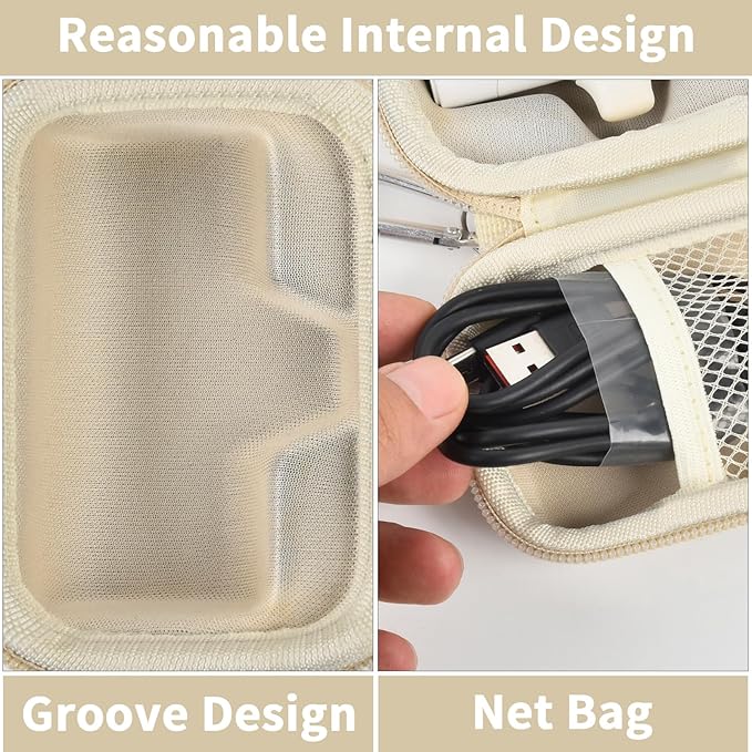 casmilee Portable Charger Power Bank Case for Swyop/for Feob/for Charmast/for JEJILL/for LanLuk/for VEGER/for iWALK/for Taegila/for Kuulaa and More Small Charging Battery Pack - Bag Only (Beige)
