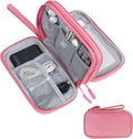 Skycase Electronic Organizer Travel Case - Waterproof Travel Cord Pouches for Organization, Cable Organizer, All-in-One Double Layers Storage Bag for Accessories, Charger, Cable, Pink - Medium