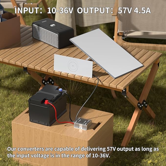 RVBOATPAT Gen 3 Conversion 12V (10-36V) to 57V 4.5A DC Step Up Power Adapter Compatible with Starlink Power Cord for Starlink Gen 3 Router Boost Converter for Outdoor