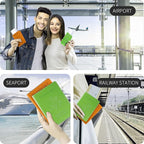 VIDIVICI 2Pack Passport Wallet, Travel Gifts, Travel Accessories - Yellow&Green