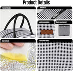 douyadady Lunch Bag Women/Men Lunch Box Women/Men (Black+White Grid)