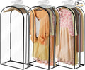 Garment Bags for Hanging Clothes 40” Long,Ultra Clear Suit Bags for Closet Storage, Moving Organization, Travel Covers with 10" Gussets for Coat, Dress, Shirt and Sweater - 3 PCS