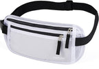 RFID Blocking Money Belt - Passport Holder & Travel Wallet, Slim Hidden Fanny Packs for Women Men - White