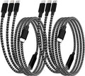 IDISON USB C Multi Charging Cable [2Pack 4FT], 3 in 1 Charging Cable Nylon Braided USB-C Multiple Charger Cord with Type-C, Micro USB and IP Port for iPhone 17/16/15 Series/Cell Phones and More