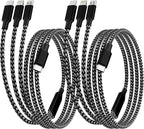IDISON USB C Multi Charging Cable [2Pack 4FT], 3 in 1 Charging Cable Nylon Braided USB-C Multiple Charger Cord with Type-C, Micro USB and IP Port for iPhone 17/16/15 Series/Cell Phones and More