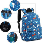 CAMTOP Preschool Backpack for Kids Boys Toddler Backpack Kindergarten School Bookbags (Cute Shark-Navy)