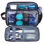 ZEEMO Travel Toiletry Bag for Men, Medium Water-Resistant Double-Sided Full-Open Dopp Kit, Versatile Organizer for Shower and Hygiene Accessories, Bathroom Essentials, Cosmetics, Green