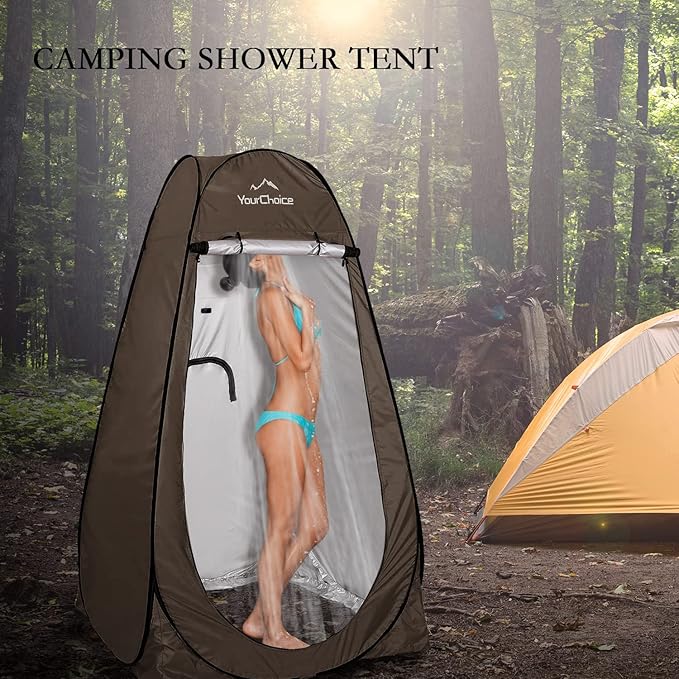 Your Choice Pop Up Privacy Tent, 3.9x3.9x6.2FT Portable Shower Tent for Camping, Waterproof Outdoor Changing Room with Carry Bag for Beach Hiking RV Fishing | Portable, for Camping, Beach, Hiking, with Carry Bag, Quick Setup