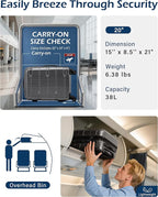 Coolife Carry On Luggage 22x14x9 Airline Approved Hardside PC+ABS Suitcase with TSA Lock, Lightweight Rolling Travel Luggage with Spinner Wheels(Charcoal, 20in)