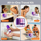 Travel Bottles for Toiletries 8 Pack: TSA Approved 3oz Leak Proof Containers - Silicone Squeezable Bottles for Shampoo Lotion - Travel Essentials for Women Men with Clear Bag (deep red)