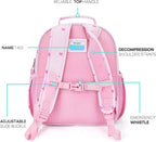 mibasies Girls Backpack 5-8: Lightweight Kids Backpacks for Girls - Girl Bookbag for Elementary School - Diamond-shaped Bow Pink