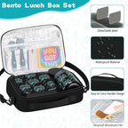 wiwens Bento Lunch Box for Kids with 12oz Soup Thermo Leak-Proof Lunch Food Container with 5 Compartment Thermo Hot Food Jar and Insulated Lunch Bag for Kid Toddler Girls Boys to School