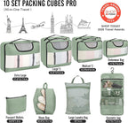 Veken 10 Set Packing Cubes for Travel Essential, Suitcase Organizer Bags in 4 Sizes, Carry-On Luggage Accessories with Large Laundry & Hanging Toiletry Bag, Must-Have for Airplane, Road Trip & Camping