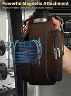 AUPET Magnetic Gym Bag for Men & Women, Small Gym Bag Organizer, Crossbody Magnets Gym Water Bottle Bag Holder Carrier Fits for 18-40oz Owala Yeti Hydro Flask, Workout Pouch for Phone, Keys & Wallet