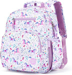 mibasies Girls Backpack 5-8: Lightweight Kids Backpacks for Girls - Girl Bookbag for Elementary School - Unicorn Garden Purple