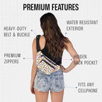 Fanny Pack Belt bag - Crossbody Waist Bag for Men or Women - Hands-Free, Waterproof Large Bumbag for Hiking, Running, and Travel (Pineapple)