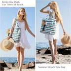 Trifabricy Beach Bags for Women Waterproof Sandproof Women Tote Bag, Large Beach Bag with Zipper for Gym Travel Vocation