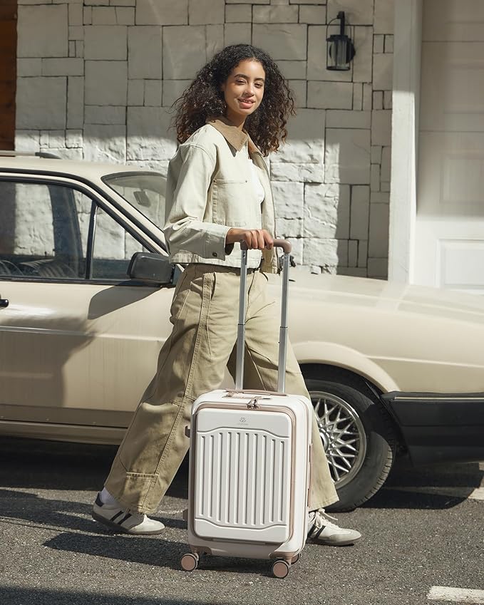 LOVEVOOK 24 Inch Medium Check In Luggage, Expandable Hard Shell Suitcase with Spinner Wheels, USB Charging Port & Front Pocket, PC Hardside Rolling Luggage with TSA Lock for 4-7 Days Travel