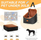 HiPetpy Dog Car Seat 6" Elevated Memory Foam Booster Seat for Small Medium Dogs Under 35 lbs with Pet Blanket, Washable Pet Car Seat with Safety Leash, Anti-Slip Base and Storage Pockets