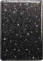 Passport Holder Cover,Traveling Passport Case Glitter Cute Passport Wallet for Women,Black Glitter