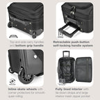 U.S. Traveler Rio Lightweight Softside Rolling Carry-on Suitcase, 2-Wheel Single, Black