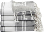 Cotton Turkish Beach Towel with Towels Oversized 36"x72" Pool Absorbent Extra Large Quick Dry Sand Travel Towel (Grey, 4 Pack)