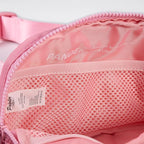 Pander Two Way Zipper Fanny Pack Nylon Everywhere Belt Bag for Women, Water Repellent Waist Packs, Crossbody Bags with Adjustable Strap (Light Pink).