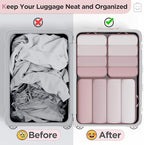 Veken 6/9/11 Set Compression Packing Cubes for Travel Essentials,Compressible Expandable Large Luggage Suitcase Organizer Bags for Clothing,Durable Space Saver Storage Bags(Light Coral)