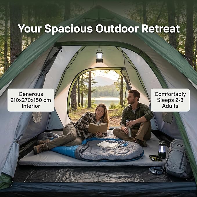 XL 1/2/3/4 Person Dome Camping Tent,Tents for Camping,Tents for Camping Waterproof,Double Layer Waterproof, Removable Rain Fly, for Outdoor Hiking, Fishing