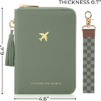 Beautiful Passport Holder for Travel with Wristlet Strap - All-in-One Wallet for Women with Card Slots and Tassel Keychain - Perfect RFID Blocking Case to Keep Your Travel Documents Organized & Safe
