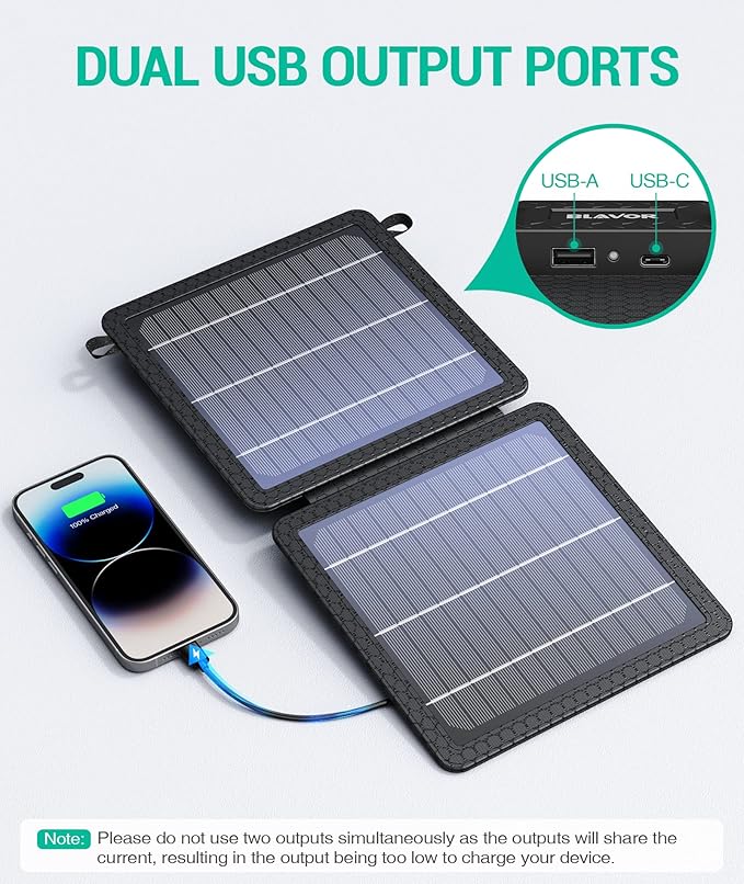 BLAVOR 10W Plus 30W Solar Charger, Foldable Solar Panel for Camping, IPX4 Waterproof, Solar Battery Charger Compatible with Solar Generators, Phones, Tablets