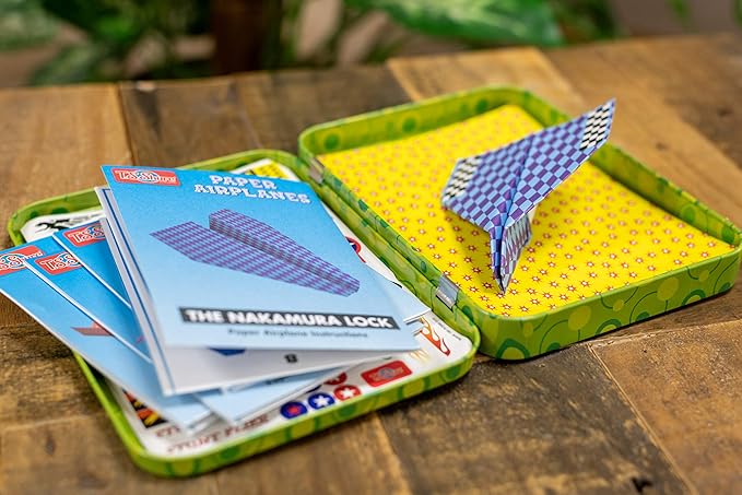 TS Shure by Bendon Paper Airplanes Mini Activity Tin with 20 Paper Airplanes and Sticker Sheet 50435