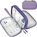 FYY Electronic Organizer, Travel Cable Organizer Bag Pouch Electronic Accessories Carry Case Portable Waterproof Double Layers Storage Bag for Cable, Cord, Charger, Phone, Medium Size, Dark Purple