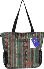ESVAN Original Floral Tote Bag Large Shoulder Bag with Multi Pockets for Gym Travel Beach Daily Bags