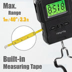 CyclingDeal Backlit LCD Display Digital Bike Scale - Electronic Balance with Double Hanging Hook Measures in kg, lbs, jin, oz - More Stable & Accurate - Max. Load Capacity 165lbs with Measuring Tape