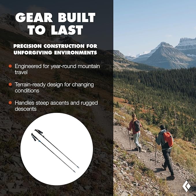 BLACK DIAMOND Distance Z Trekking Poles (Pair) | Ultralight | Foldable Z-Pole Design | Trail Running & Hiking Stability
