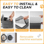 HiPetpy Dog Car Seat 6" Elevated Memory Foam Booster Seat for Small Medium Dogs Under 35 lbs with Pet Blanket, Washable Pet Car Seat with Safety Leash, Anti-Slip Base and Storage Pockets