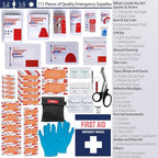 Compact First Aid Kit for Emergency - Basic Emergency Kit for Dorm,Hiking, Backpacking, Camping, Traveling, and Cycling -Small First Aid Kits