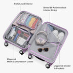 Traveler's Choice Pagosa Hardshell Expandable Luggage with Spinner Wheels, Lavender, 3-Piece Set (22/26/30)