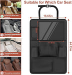 Backseat Car Organizer with Touch Screen,Kick Mats Back Seat Protector with 10 Storage Pockets,Car Seat Back Organizers Storage for Snacks Drinks Toy Umbrellas for Kids Road Trip