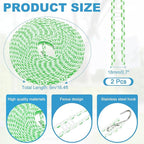 uxcell 2 Pcs Portable Travel Clothesline, 16.4ft Clothes Line Outdoors Travel Hanger Foldable Clothesline Rope with Hooks for Camping Hotel Backyard Home Cruise Ship, Green