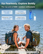 Waterdrop Gravity Water Filter Straw, Camping Water Filtration System, Water Purifier Survival for Travel, Backpacking and Emergency Preparedness, 1.5 gal Bag, 5 Stage Filtration, Pack of 2
