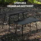 Naturehike Tactical Camping Table with Adjustable Height, Collapsible Table Lightweight with Carry Bag for Camping, Travel expeditions, Hiking, Picnics, BBQs & Beach Trips