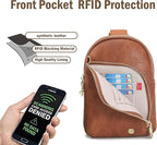 INICAT RFID Blocking Sling Bag, Anti Theft Crossbody Bag for Women, Travel Fanny Pack Style Purse, Vegan Leather