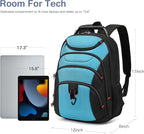 Boavan Laptop Backpack for men, 15.6 inch Laptop Bag with USB Port, Waterproof Travel Work Backpack Purse, Anti-Theft Teacher Nurse Doctor Casual Bookbags Office Business backpack，Sky Blue/Black