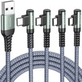 AINOPE USB C Cable 4-Pack [10/6.6/3.3/3.3FT] 3.2A 90 Degree USB C Cable Packs, Nylon Braided Angled USB C Cable Fit for Galaxy S10 S9 S8 Plus S21, Note 10 9 8, LG, Galaxy S21 Charger Fast Charging