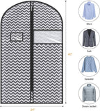 Syeeiex 40" Suit Bag, Set of 5 Garment Bags for Hanging Clothes, Suit Bags for Closet Storage, Garment Bags for Storage Suits,T-shirts, Jackets and Coats (Dark Grey)