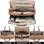 BOSTANTEN Briefcases for Men Messenger Bag Genuine Leather Laptop Bag 15.6 inch Office Work Tote for Buisness Travel