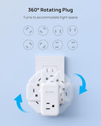 TROND 2 to 3 Prong Outlet Adapter 2 Pack, 3 AC Power Splitter with USB C PD20W & 360 Rotating Plug, Travel Plug Adapter for US to Japan, Wall Outlet Extender for Old House Travel Essentials