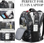 BIKROD Travel Laptop Backpack for Men, Backpacks for School Teen Boys, Business Anti Theft Slim Sturdy Back Pack, Adult Computer Bag Gift 17.3 IN Laptop, Camouflage